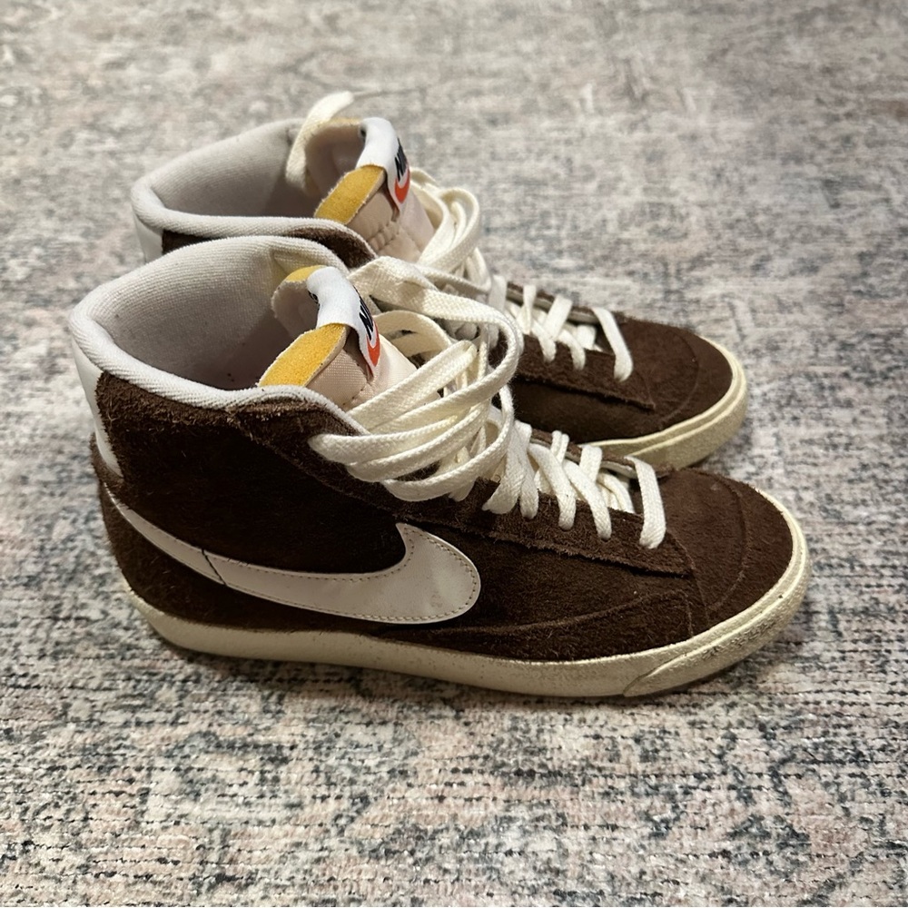 Nike Brown and White High-Top Sneakers